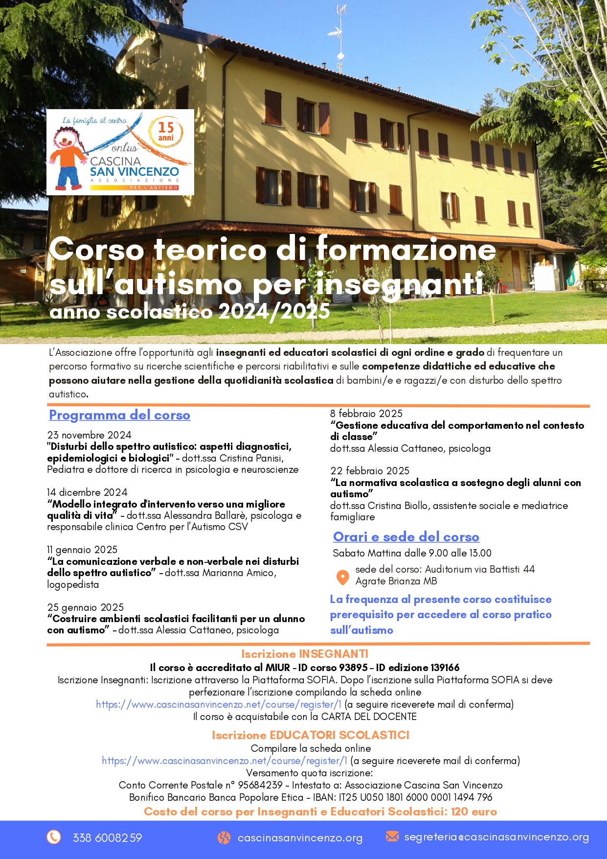 Corso di formazione teorica sull’autismo per insegnanti e educatori scolastici