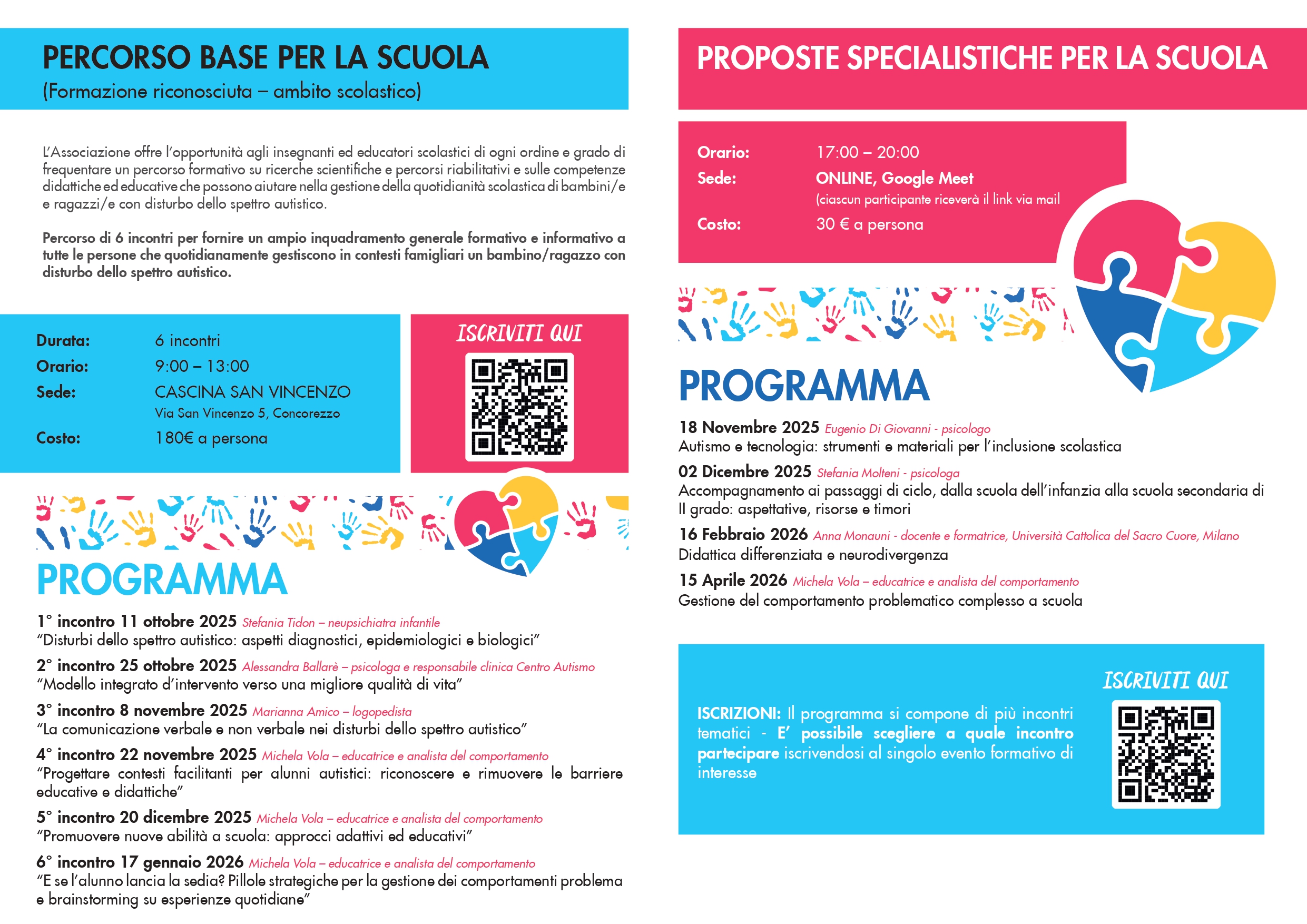 FORMAZIONE PER INSEGNANTI E EDUCATORI SCOLASTICI